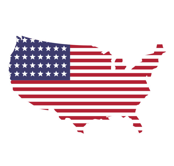 Rapid Truck Repair - Rapid Truck Repair - Stylized map of the United States filled with red and white flag stripes and a blue canton with white stars.